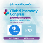Graphic design with Clinical Pharmacy Congress logo and CMHP logo